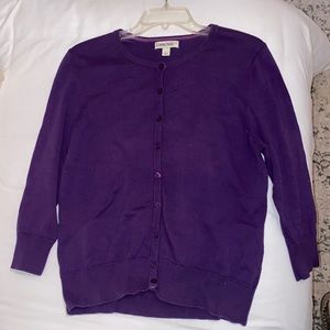 Purple cardigan